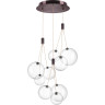 Люстра LIGHTSTAR SFERETTA 801090 LED 9х1,35W LM 3000K кофейный/прозрачный